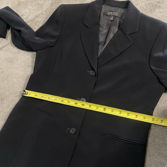 Kasper 3 Piece Suit Women’s Size 10 Black 3 Button Jacket Pants Skirt Lined NEW - Picture 8 of 15